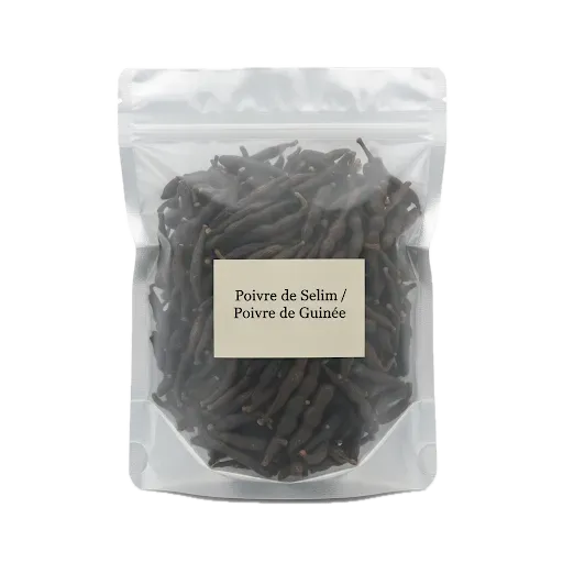 Poivre Selim Africain - Poivre de Guinée en sachet refermable, épice entière pour cuisine africaine, saveur citronnée unique.